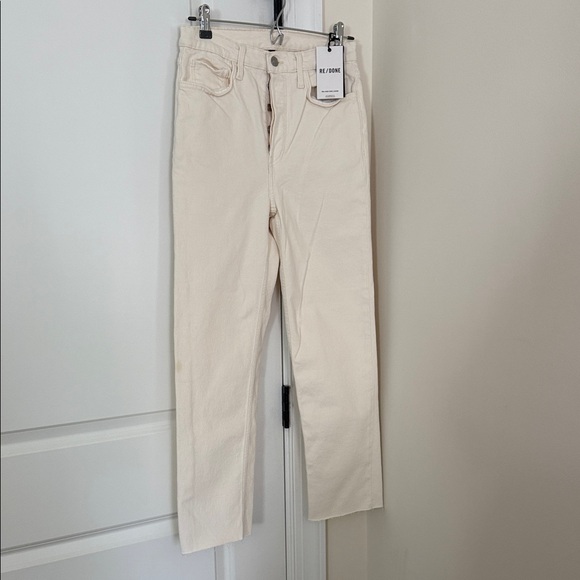 Re/Done Women's Straight Leg Cream Jeans 27 - Picture 1 of 5